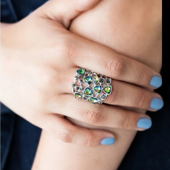 Papparazi Oil Spill -Glitter Flirt Multi Ring - Picture 1 of 8